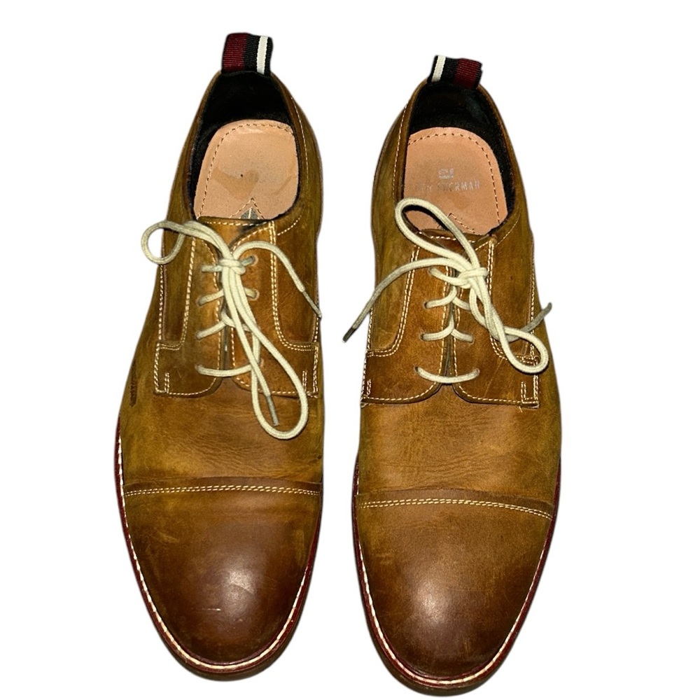 Ben Sherman Men's Birk Cap Toe Brown Leather Oxford Size 9